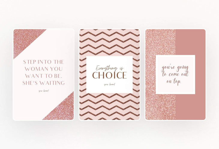 Ladystrategist 30+ Pinterest Engagement Pins - Editable Canva Templates Rose Gold V2 instagram canva templates social media templates etsy free canva templates