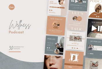 Ladystrategist 30 Podcast Wellness - Instagram Post Canva Templates instagram canva templates social media templates etsy free canva templates