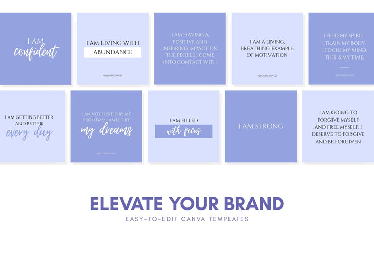 Ladystrategist 30 Positive Affirmations Instagram Post Canva Templates instagram canva templates social media templates etsy free canva templates