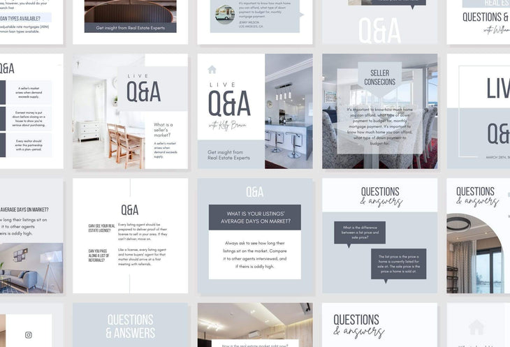 Ladystrategist 30 Q&A Real Estate - Instagram Post Canva Templates instagram canva templates social media templates etsy free canva templates