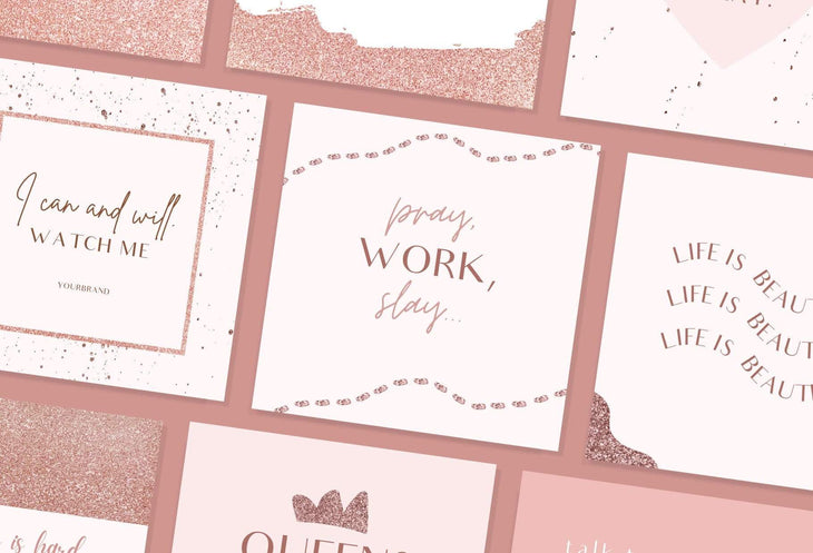 Ladystrategist 30 Quotes Rose Gold Instagram Engagement Booster Post Canva Templates instagram canva templates social media templates etsy free canva templates