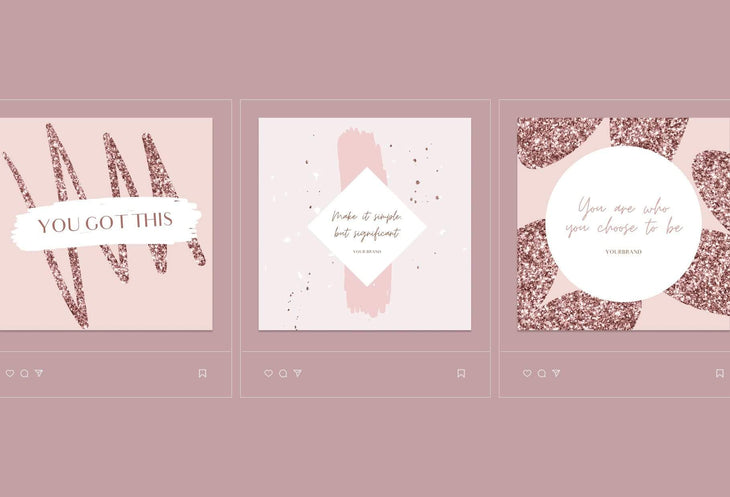 Ladystrategist 30 Quotes Rose Gold Instagram Engagement Booster Post Canva Templates instagram canva templates social media templates etsy free canva templates
