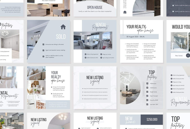 Ladystrategist 30 Real Estate Checklists - Instagram Post Canva Templates instagram canva templates social media templates etsy free canva templates
