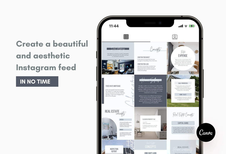 Ladystrategist 30 Real Estate Glossary and Concepts - Instagram Post Canva Templates instagram canva templates social media templates etsy free canva templates