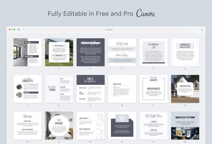 Ladystrategist 30 Real Estate Glossary and Concepts - Instagram Post Canva Templates instagram canva templates social media templates etsy free canva templates