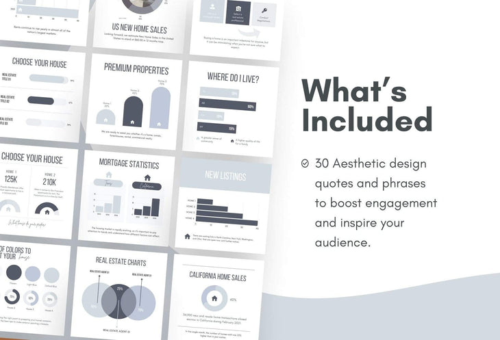 Ladystrategist 30 Real Estate Infographics - Instagram Post Canva Templates instagram canva templates social media templates etsy free canva templates