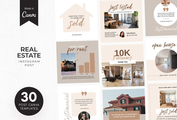 Ladystrategist 30 Real Estate Infographics Instagram Post Canva Templates V2 instagram canva templates social media templates etsy free canva templates