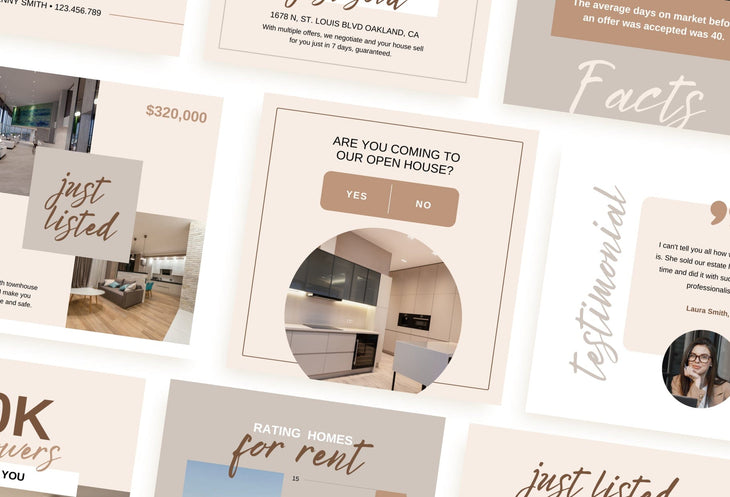 Ladystrategist 30 Real Estate Infographics Instagram Post Canva Templates V2 instagram canva templates social media templates etsy free canva templates