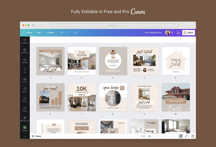 Ladystrategist 30 Real Estate Infographics Instagram Post Canva Templates V2 instagram canva templates social media templates etsy free canva templates