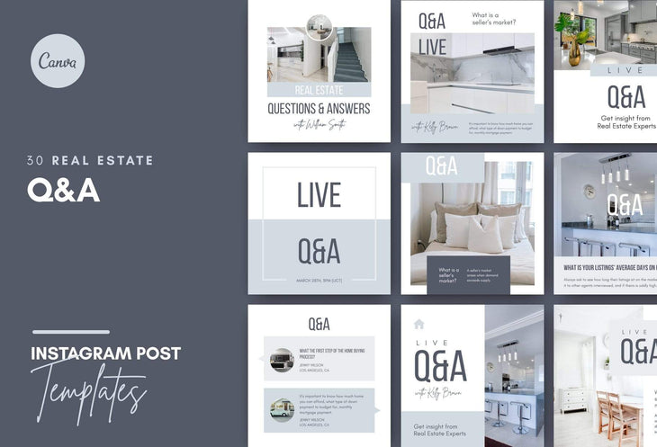 Ladystrategist 30 Real Estate - Instagram Post Canva Templates instagram canva templates social media templates etsy free canva templates