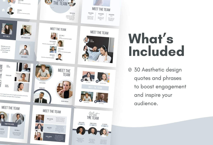 Ladystrategist 30 Real Estate Meet the Team - Instagram Post Canva Templates instagram canva templates social media templates etsy free canva templates