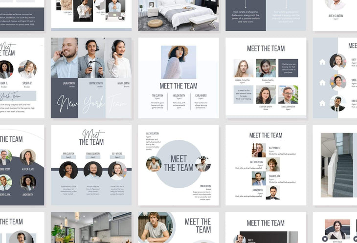 Ladystrategist 30 Real Estate Meet the Team - Instagram Post Canva Templates instagram canva templates social media templates etsy free canva templates