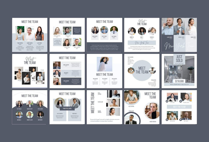 Ladystrategist 30 Real Estate Meet the Team - Instagram Post Canva Templates instagram canva templates social media templates etsy free canva templates