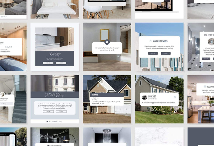 Ladystrategist 30 Real Estate Reminders and Notifications - Instagram Post Canva Templates instagram canva templates social media templates etsy free canva templates