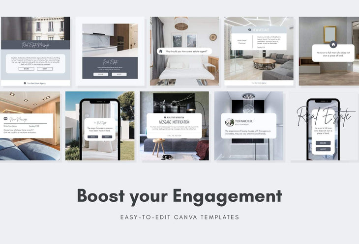 Ladystrategist 30 Real Estate Reminders and Notifications - Instagram Post Canva Templates instagram canva templates social media templates etsy free canva templates