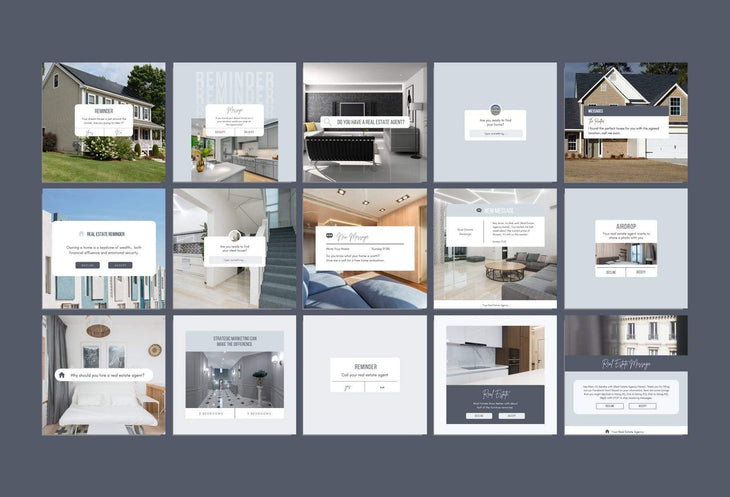 Ladystrategist 30 Real Estate Reminders and Notifications - Instagram Post Canva Templates instagram canva templates social media templates etsy free canva templates