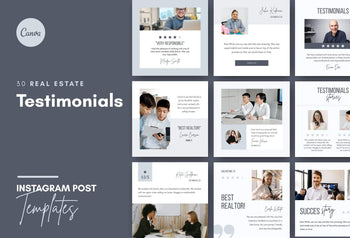 Ladystrategist 30 Real Estate Testimonials - Instagram Post Canva Templates instagram canva templates social media templates etsy free canva templates