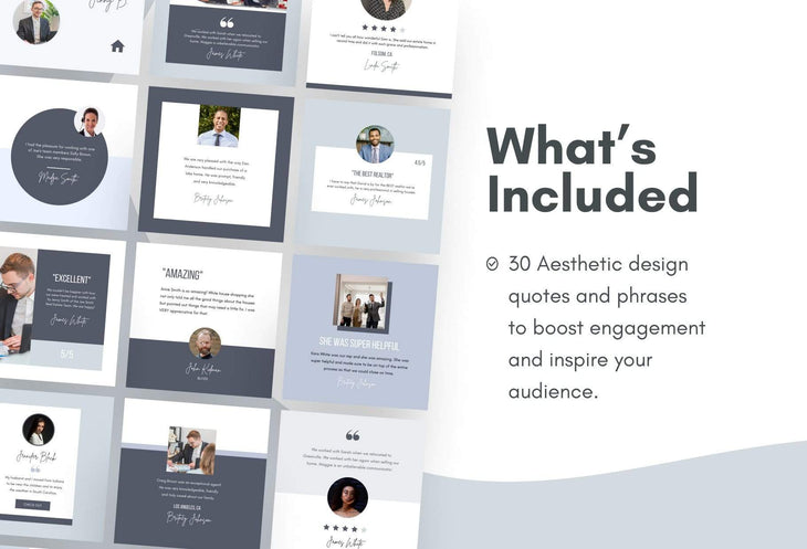 Ladystrategist 30 Real Estate Testimonials - Instagram Post Canva Templates instagram canva templates social media templates etsy free canva templates