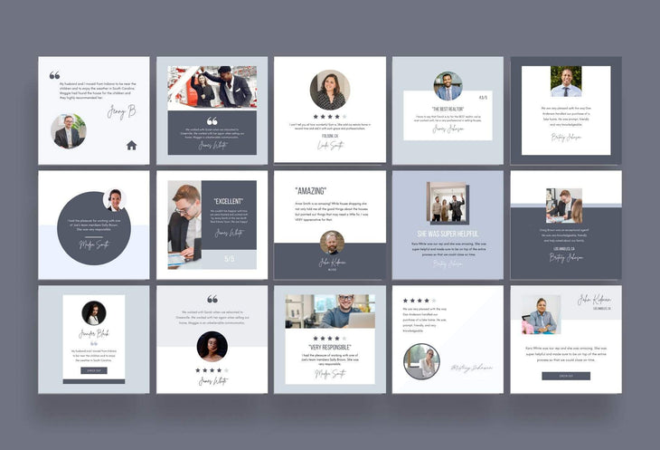 Ladystrategist 30 Real Estate Testimonials - Instagram Post Canva Templates instagram canva templates social media templates etsy free canva templates