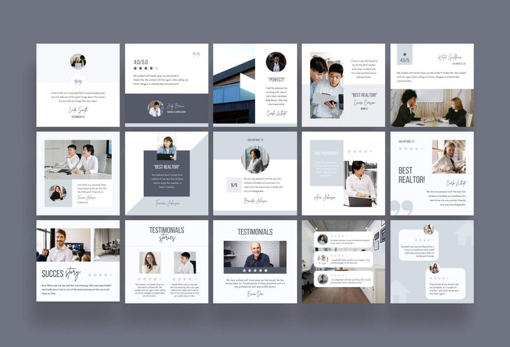 Ladystrategist 30 Real Estate Testimonials - Instagram Post Canva Templates instagram canva templates social media templates etsy free canva templates
