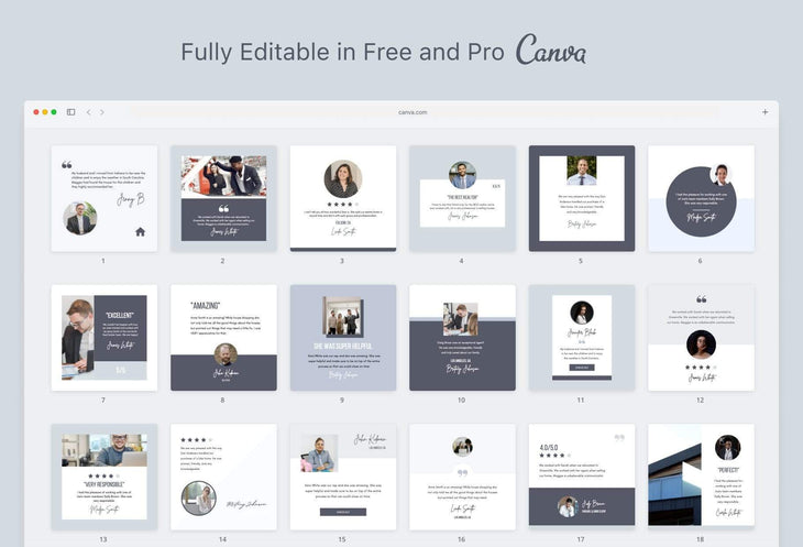 Ladystrategist 30 Real Estate Testimonials - Instagram Post Canva Templates instagram canva templates social media templates etsy free canva templates