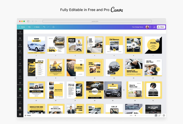 Ladystrategist 30 Rentals Instagram Post Canva Templates instagram canva templates social media templates etsy free canva templates