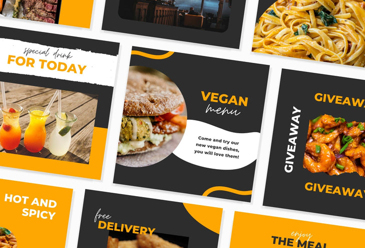 Ladystrategist 30 Restaurant Instagram Post Canva Templates instagram canva templates social media templates etsy free canva templates