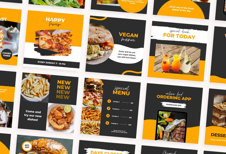 Ladystrategist 30 Restaurant Instagram Post Canva Templates instagram canva templates social media templates etsy free canva templates