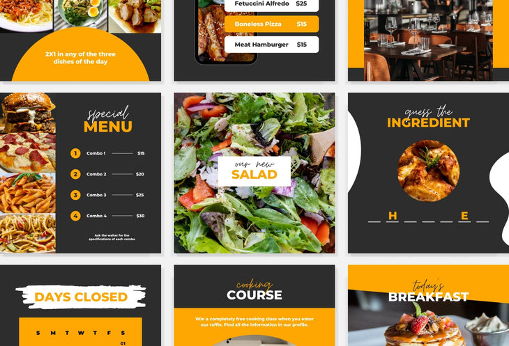 Ladystrategist 30 Restaurant Instagram Post Canva Templates instagram canva templates social media templates etsy free canva templates
