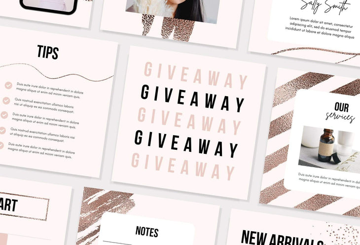 Ladystrategist 30 Rose Gold Bold Instagram Post Canva Templates instagram canva templates social media templates etsy free canva templates