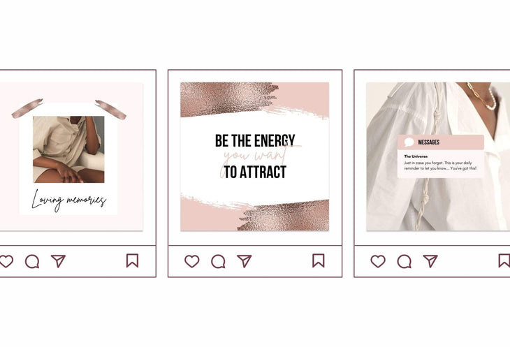 Ladystrategist 30 Rose Gold Bold Instagram Post Canva Templates instagram canva templates social media templates etsy free canva templates