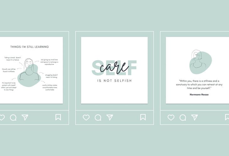 Ladystrategist 30 Self Care Instagram Post Canva Templates instagram canva templates social media templates etsy free canva templates