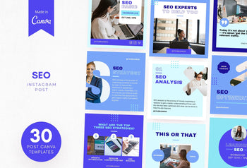 Ladystrategist 30 SEO Instagram Post Canva Templates instagram canva templates social media templates etsy free canva templates