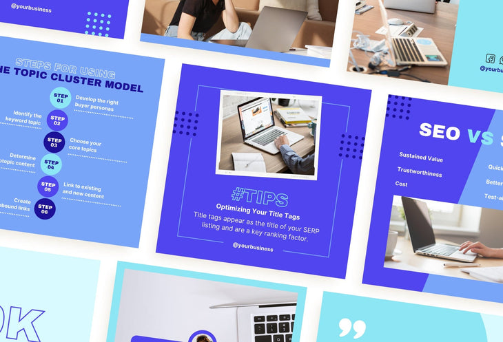 Ladystrategist 30 SEO Instagram Post Canva Templates instagram canva templates social media templates etsy free canva templates
