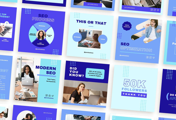 Ladystrategist 30 SEO Instagram Post Canva Templates instagram canva templates social media templates etsy free canva templates