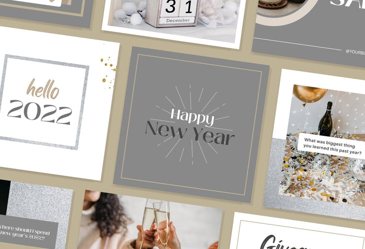Ladystrategist 30 Silver New Year Instagram Post Canva Templates instagram canva templates social media templates etsy free canva templates