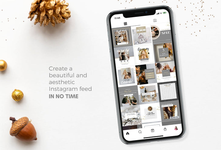 Ladystrategist 30 Silver New Year Instagram Post Canva Templates instagram canva templates social media templates etsy free canva templates