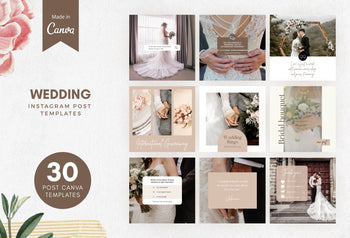Ladystrategist 30 Wedding Instagram Post Canva Templates V2 instagram canva templates social media templates etsy free canva templates