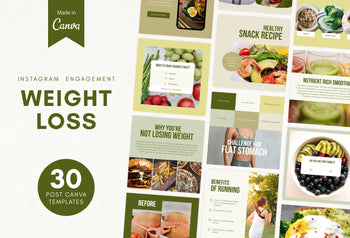 Ladystrategist 30 Weight Loss Instagram Post Canva Templates instagram canva templates social media templates etsy free canva templates