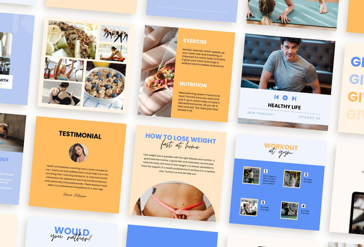 Ladystrategist 30 Weight Loss Instagram Post Canva Templates V2 instagram canva templates social media templates etsy free canva templates
