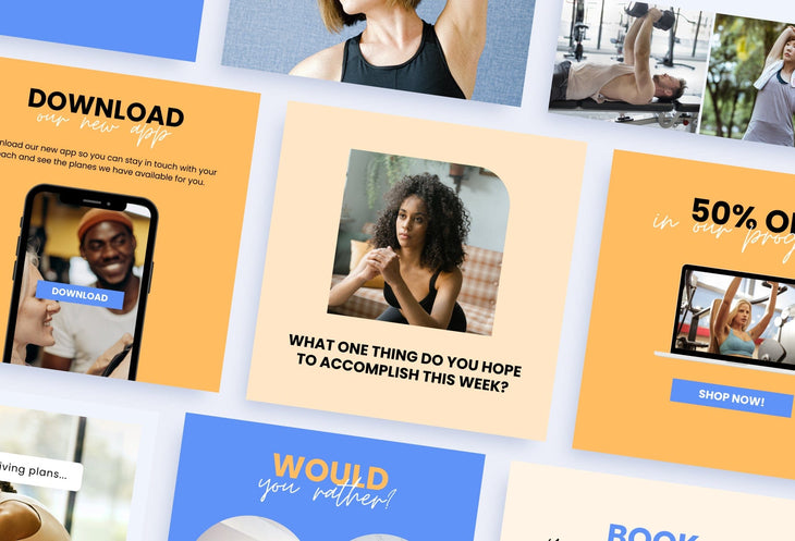 Ladystrategist 30 Weight Loss Instagram Post Canva Templates V2 instagram canva templates social media templates etsy free canva templates