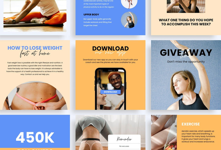 Ladystrategist 30 Weight Loss Instagram Post Canva Templates V2 instagram canva templates social media templates etsy free canva templates
