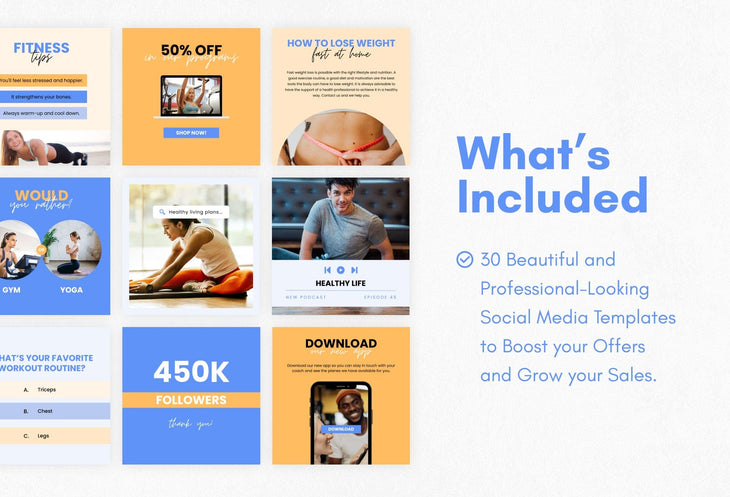 Ladystrategist 30 Weight Loss Instagram Post Canva Templates V2 instagram canva templates social media templates etsy free canva templates