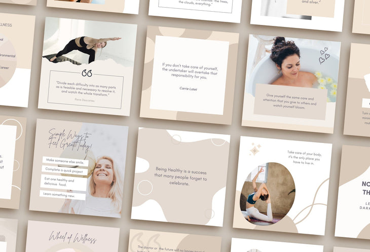 Ladystrategist 30 Wellness Instagram Post Canva Templates instagram canva templates social media templates etsy free canva templates