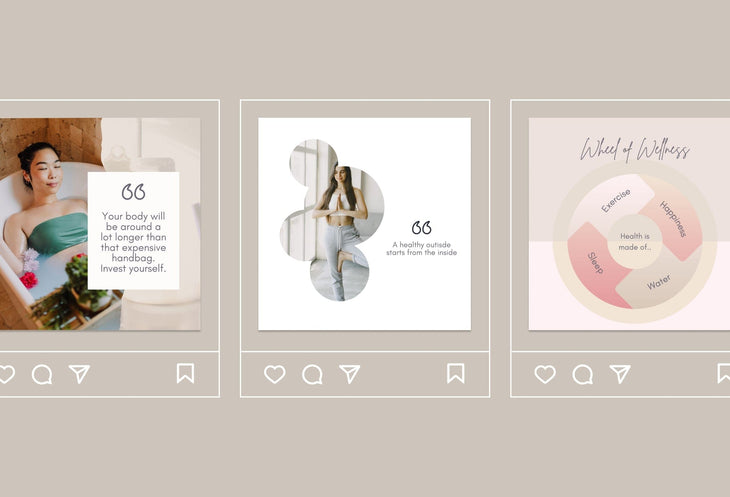 Ladystrategist 30 Wellness Instagram Post Canva Templates instagram canva templates social media templates etsy free canva templates
