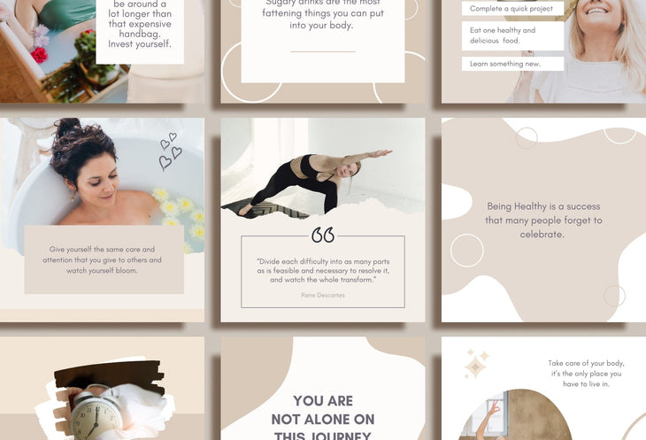 Ladystrategist 30 Wellness Instagram Post Canva Templates instagram canva templates social media templates etsy free canva templates