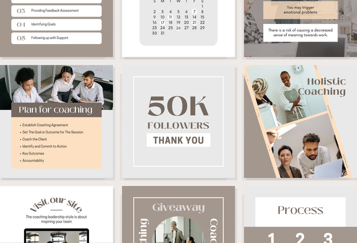 30 Coach Instagram Post Canva Templates