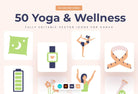 Ladystrategist 50 Unique Yoga and Wellness Benefits Icons Illustrations - Fully Editable in Canva instagram canva templates social media templates etsy free canva templates