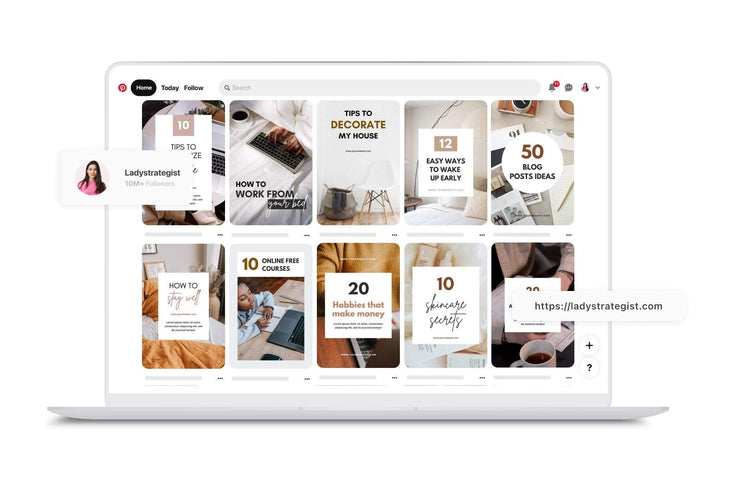 Ladystrategist 70 Minimalist Pinterest Templates for Canva instagram canva templates social media templates etsy free canva templates