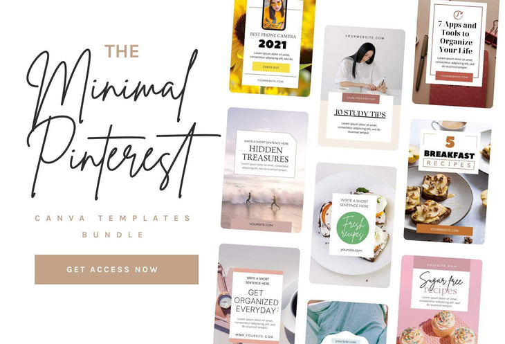 Ladystrategist 70 Minimalist Pinterest Templates for Canva instagram canva templates social media templates etsy free canva templates
